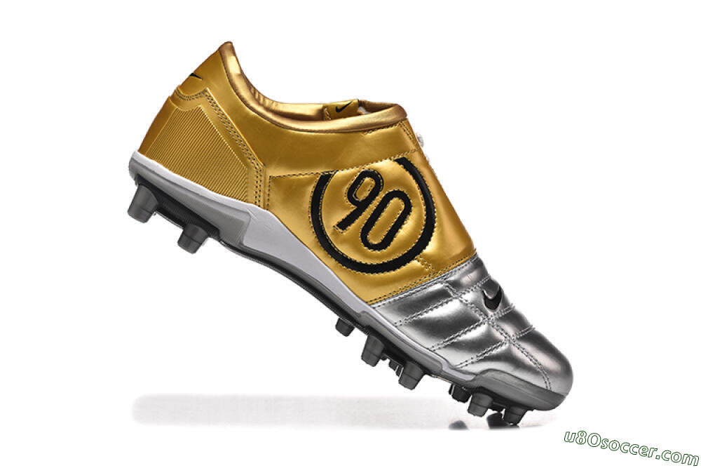 Nike Total 90 III FG Firm Ground Soccer Cleats - Silver/Black/Gold 7