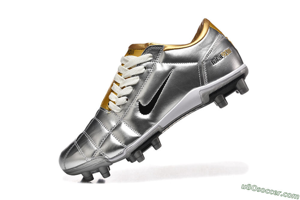 Nike Total 90 III FG Firm Ground Soccer Cleats - Silver/Black/Gold 8