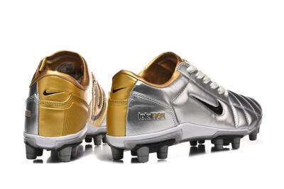 Nike Total 90 III FG Firm Ground Soccer Cleats - Silver/Black/Gold