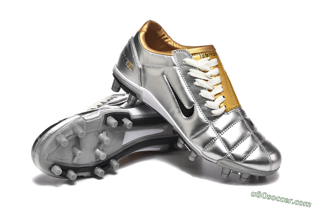 Nike Total 90 III FG Firm Ground Soccer Cleats - Silver/Black/Gold 4