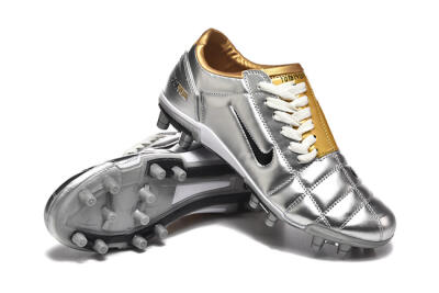 Nike Total 90 III FG Firm Ground Soccer Cleats - Silver/Black/Gold