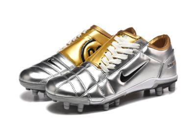 Nike Total 90 III FG Firm Ground Soccer Cleats - Silver/Black/Gold