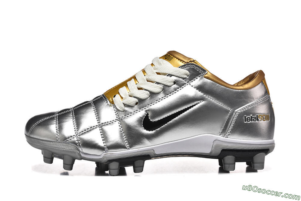 Nike Total 90 III FG Firm Ground Soccer Cleats - Silver/Black/Gold 2