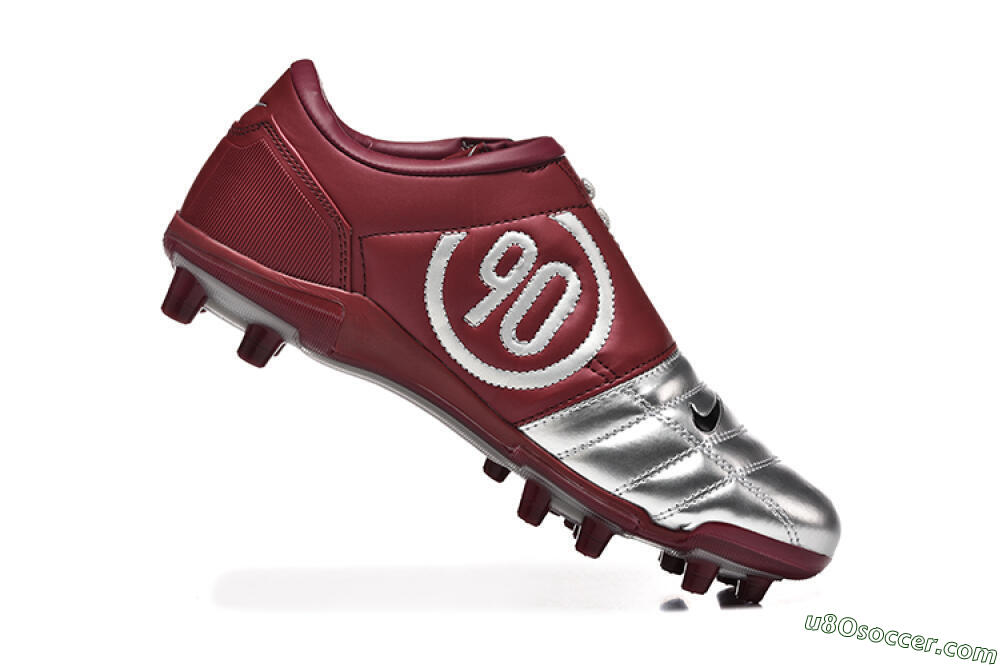 Nike Total 90 III FG Firm Ground Soccer Cleats - Silver/Black/Red 7