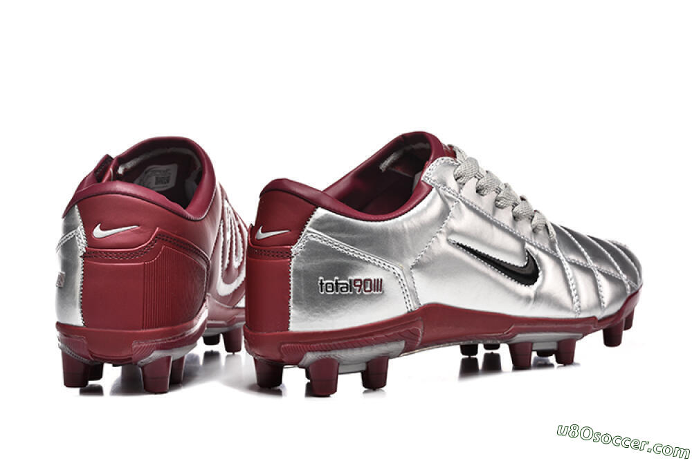 Nike Total 90 III FG Firm Ground Soccer Cleats - Silver/Black/Red 9