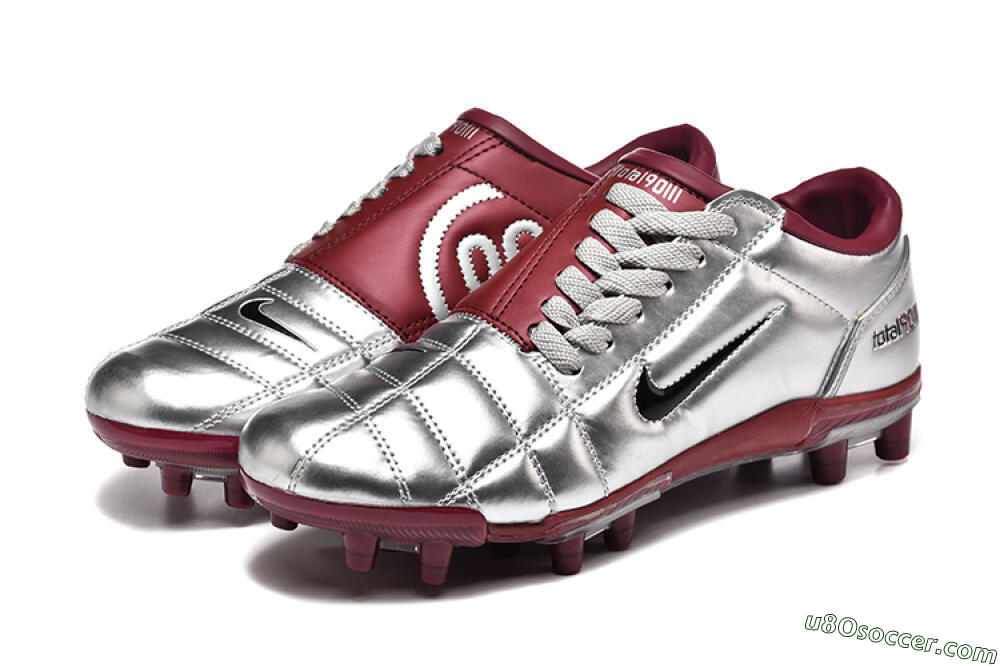Nike Total 90 III FG Firm Ground Soccer Cleats - Silver/Black/Red 5