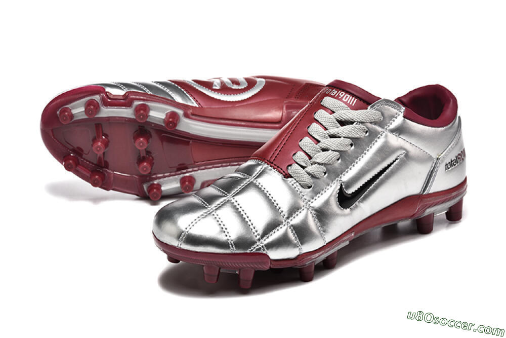 Nike Total 90 III FG Firm Ground Soccer Cleats - Silver/Black/Red 3