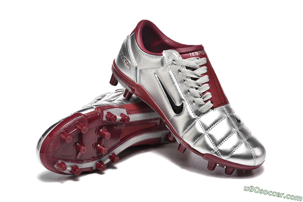 Nike Total 90 III FG Firm Ground Soccer Cleats - Silver/Black/Red 4