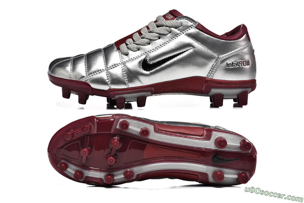 Nike Total 90 III FG Firm Ground Soccer Cleats - Silver/Black/Red 0