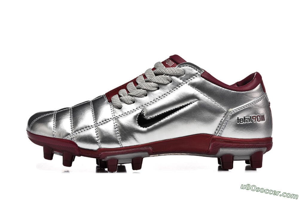 Nike Total 90 III FG Firm Ground Soccer Cleats - Silver/Black/Red 2