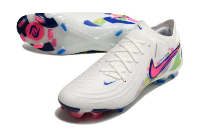 Nike Phantom GX 2 Elite FG Firm Ground Soccer Cleats - White/Pink/Blue