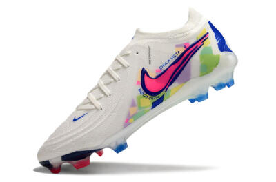 Nike Phantom GX 2 Elite FG Firm Ground Soccer Cleats - White/Pink/Blue