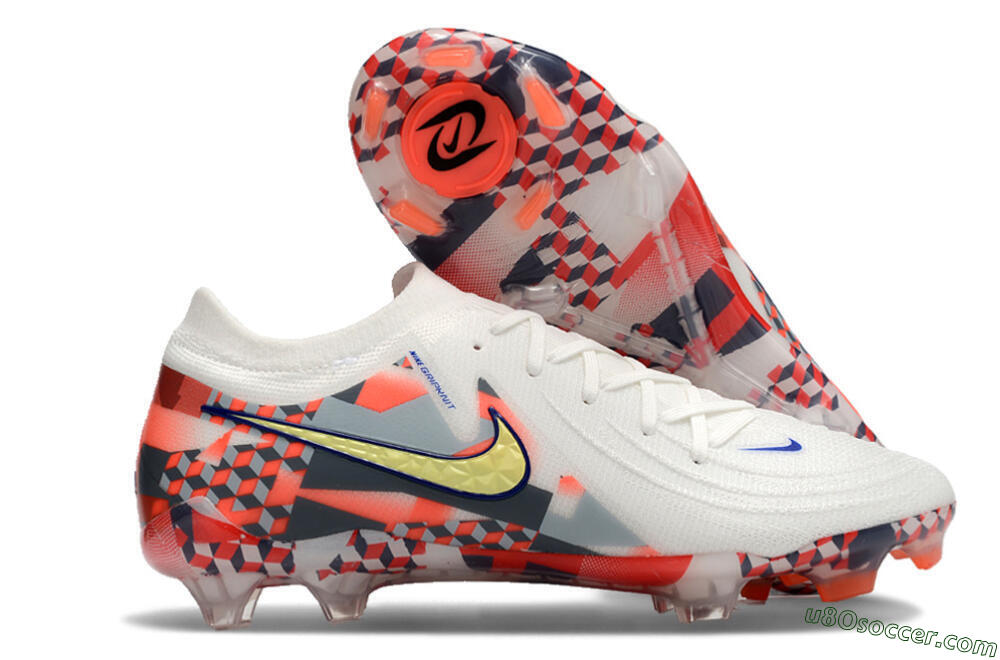Nike Phantom GX 2 Elite FG Firm Ground Soccer Cleats - White/Red/Yellow 1