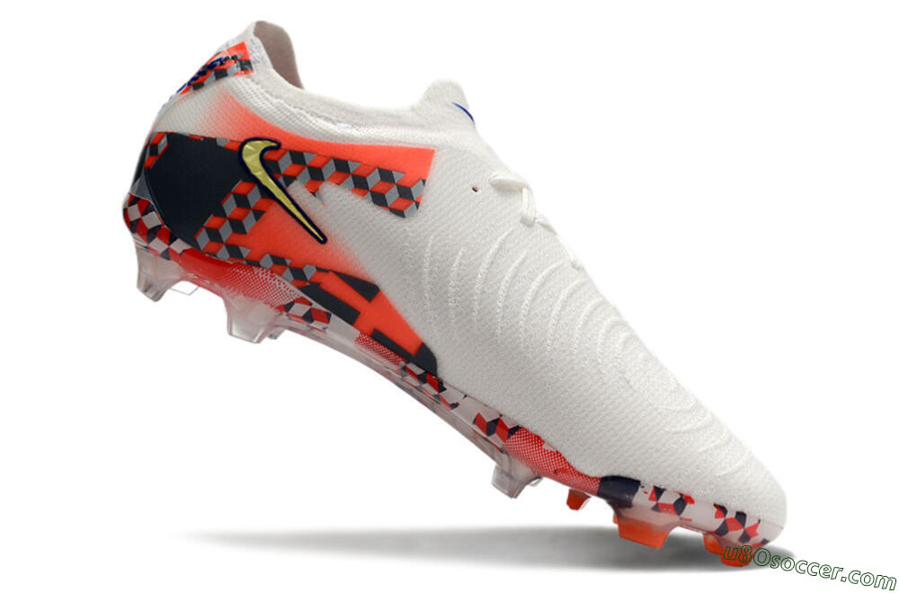 Nike Phantom GX 2 Elite FG Firm Ground Soccer Cleats - White/Red/Yellow 4