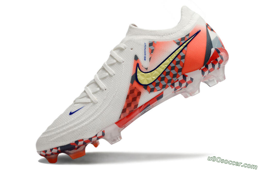 Nike Phantom GX 2 Elite FG Firm Ground Soccer Cleats - White/Red/Yellow 5