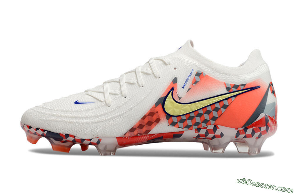 Nike Phantom GX 2 Elite FG Firm Ground Soccer Cleats - White/Red/Yellow 2