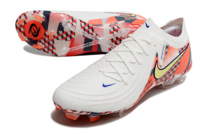 Nike Phantom GX 2 Elite FG Firm Ground Soccer Cleats - White/Red/Yellow