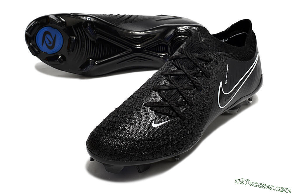 Nike Phantom GX 2 Elite FG Soccer Cleats - Black/White/Blue