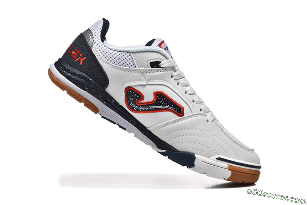 Joma Top Flex IC Indoor & Futsal Soccer Shoes - White/Black/Red 7