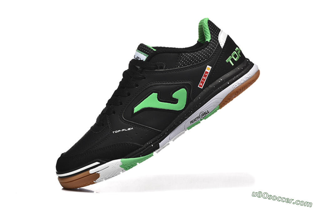 Joma Top Flex IC Indoor & Futsal Soccer Shoes - Black/Green/Red 8