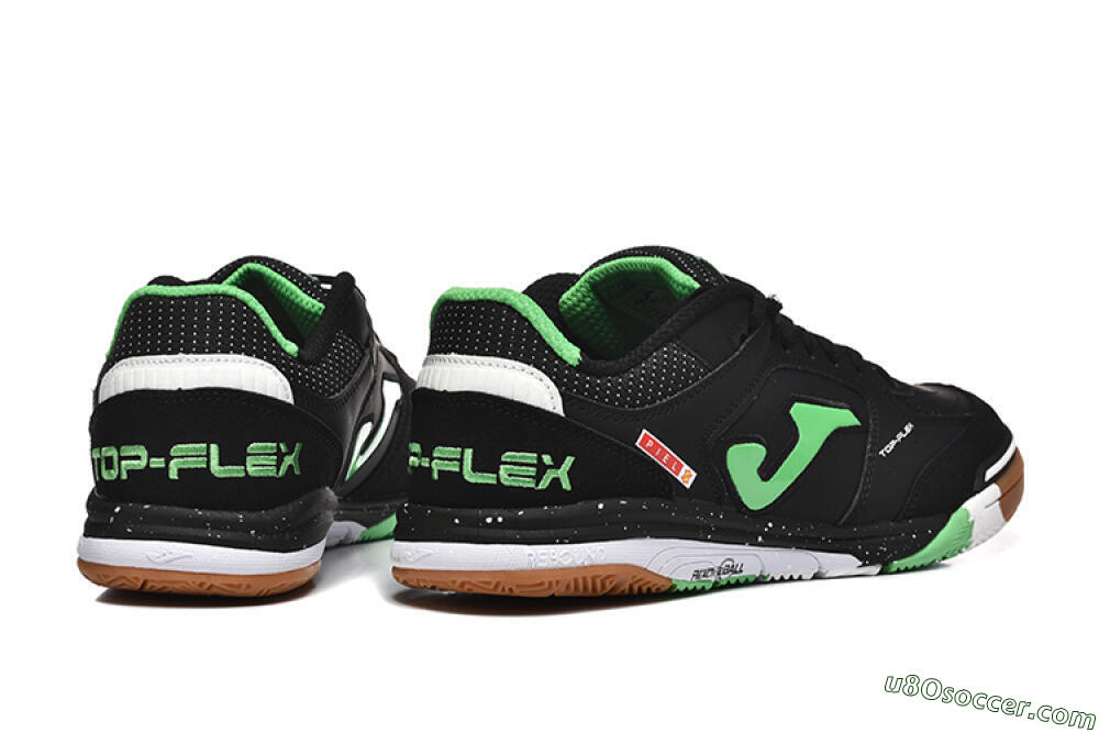 Joma Top Flex IC Indoor & Futsal Soccer Shoes - Black/Green/Red 9