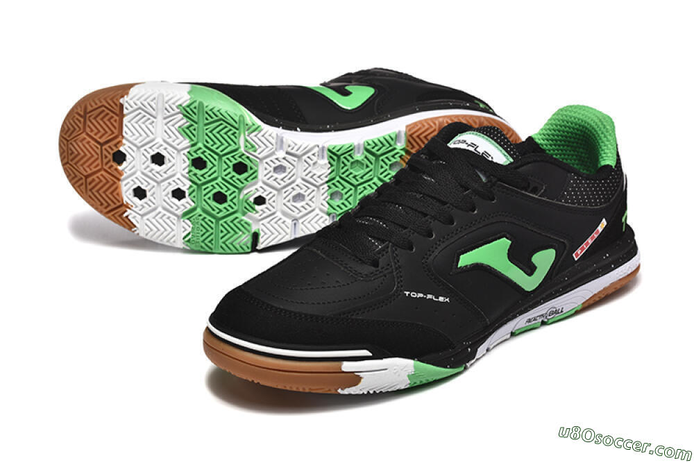 Joma Top Flex IC Indoor & Futsal Soccer Shoes - Black/Green/Red 3