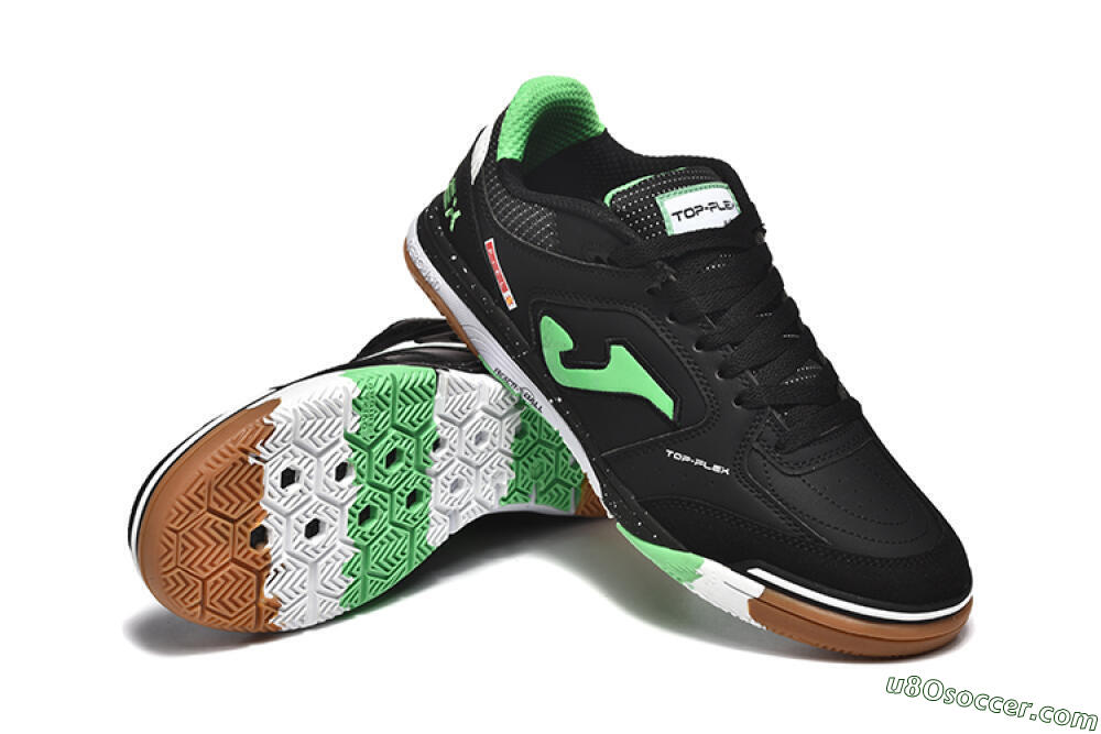 Joma Top Flex IC Indoor & Futsal Soccer Shoes - Black/Green/Red 4