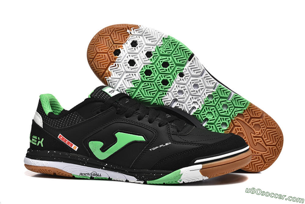 Joma Top Flex IC Indoor & Futsal Soccer Shoes - Black/Green/Red 1