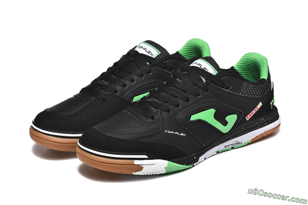 Joma Top Flex IC Indoor & Futsal Soccer Shoes - Black/Green/Red 5