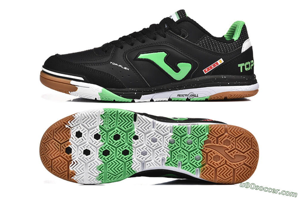 Joma Top Flex IC Indoor & Futsal Soccer Shoes - Black/Green/Red 0