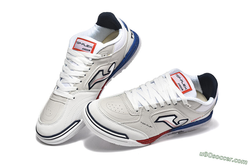 Joma Top Flex IC Indoor & Futsal Soccer Shoes - Grey/Silver/Red 6