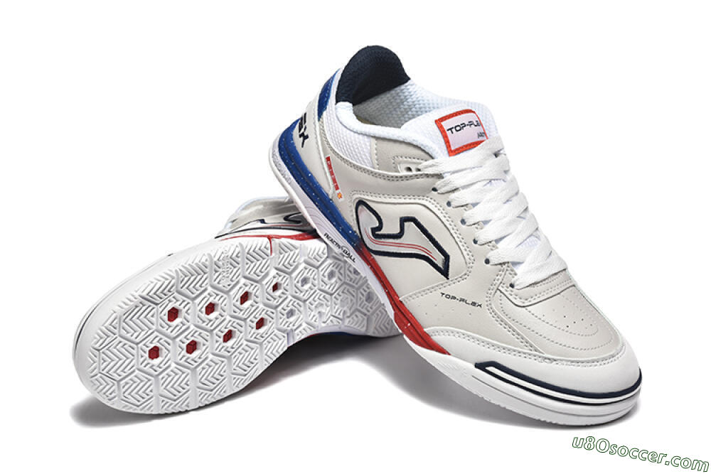 Joma Top Flex IC Indoor & Futsal Soccer Shoes - Grey/Silver/Red 4