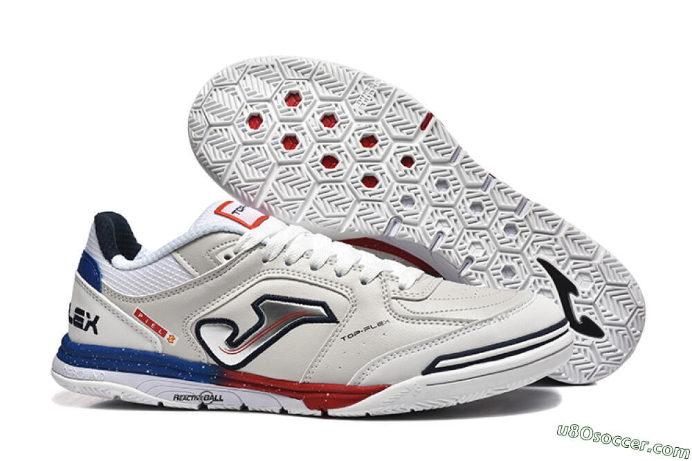 Joma Top Flex IC Indoor & Futsal Soccer Shoes - Grey/Silver/Red 1