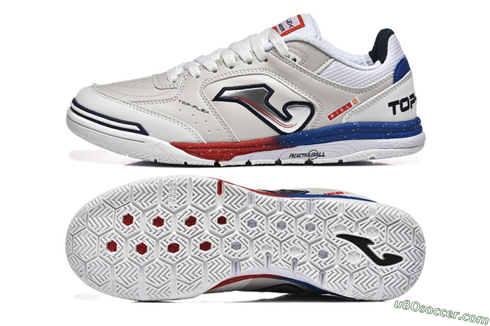 Joma Top Flex IC Indoor & Futsal Soccer Shoes - Grey/Silver/Red 0