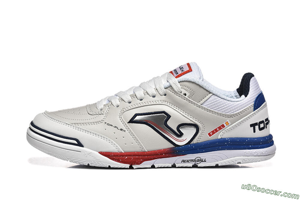 Joma Top Flex IC Indoor & Futsal Soccer Shoes - Grey/Silver/Red 2