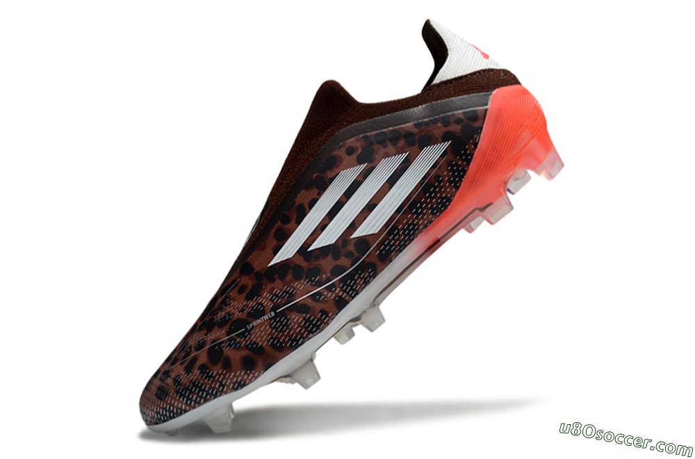 Adidas F50 Elite Laceless FG Firm Ground Soccer Cleats - Leopard/White/Red 5
