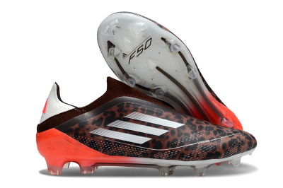 Adidas F50 Elite Laceless FG Firm Ground Soccer Cleats - Leopard/White/Red