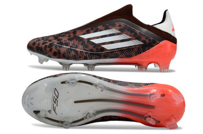 Adidas F50 Elite Laceless FG Firm Ground Soccer Cleats - Leopard/White/Red