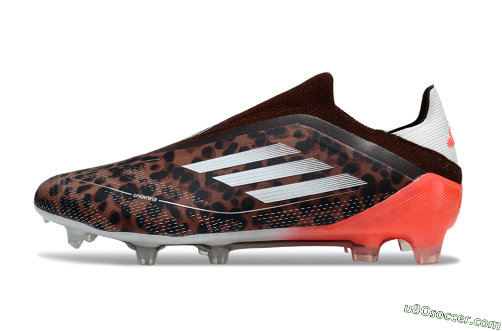 Adidas F50 Elite Laceless FG Firm Ground Soccer Cleats - Leopard/White/Red 2