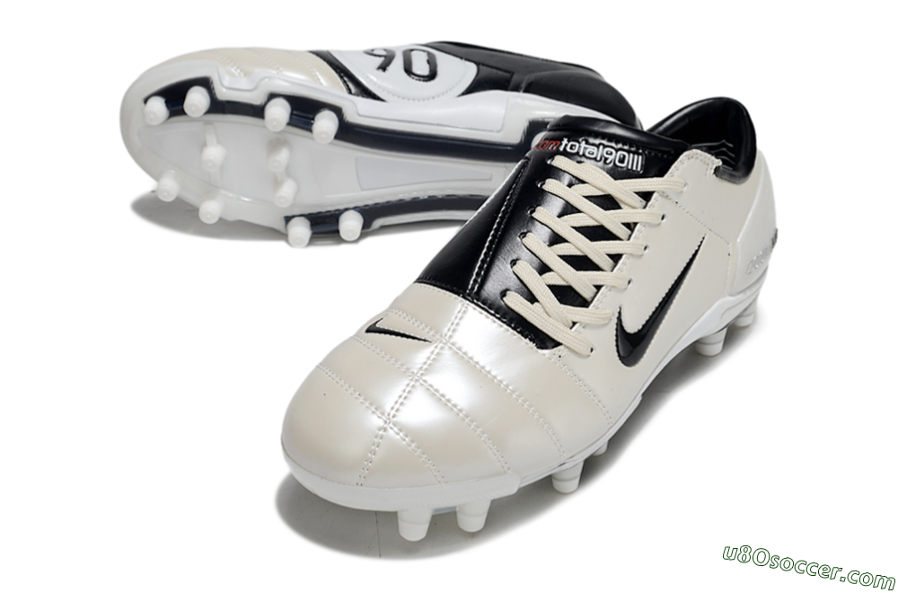 Nike Air Zoom Total 90 III FG Firm Ground Soccer Cleats - Beige/Black/White 3