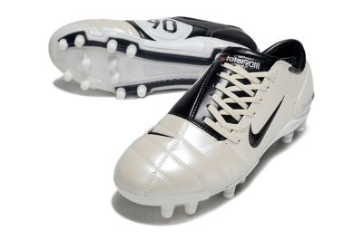 Nike Air Zoom Total 90 III FG Firm Ground Soccer Cleats - Beige/Black/White