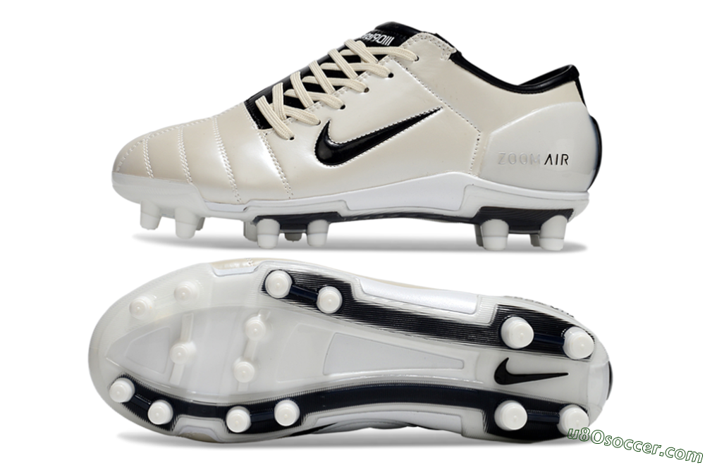 Nike Air Zoom Total 90 III FG Firm Ground Soccer Cleats - Beige/Black/White 0