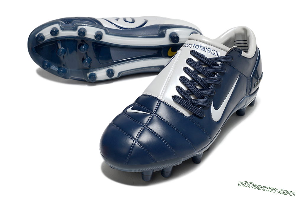 Nike Air Zoom Total 90 III FG Firm Ground Soccer Cleats - Blue/White/Gold 3