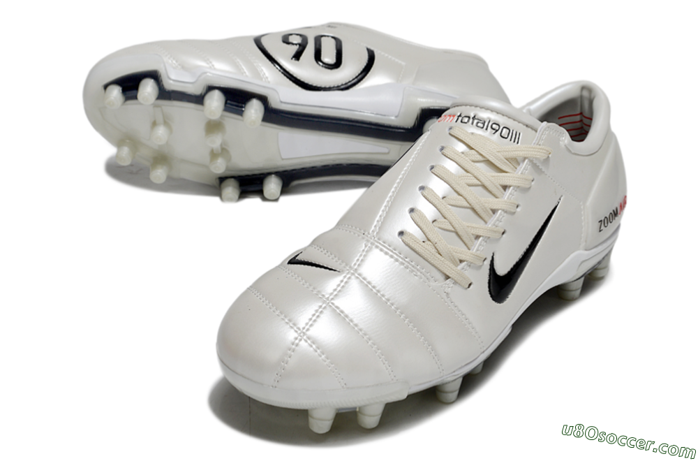 Nike Air Zoom Total 90 III FG Firm Ground Soccer Cleats - White/Black/Red 3