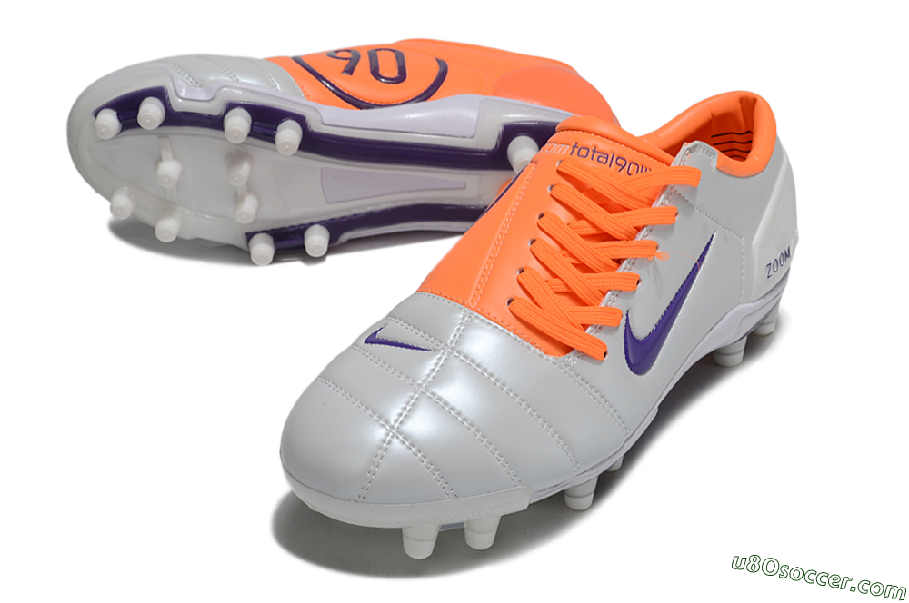 Nike Air Zoom Total 90 III FG Firm Ground Soccer Cleats - White/Purple/Red 3
