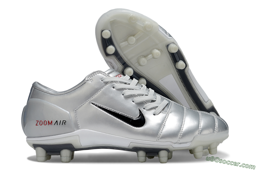 Nike Air Zoom Total 90 III FG Firm Ground Soccer Cleats - Silver/Black/Red 1
