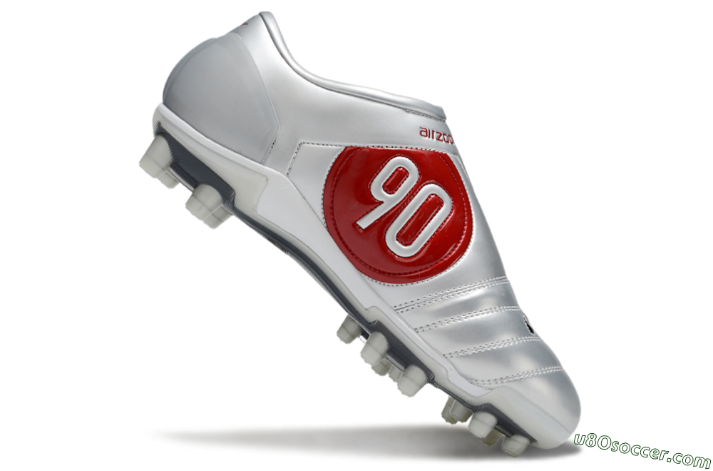 Nike Air Zoom Total 90 III FG Firm Ground Soccer Cleats - Silver/Black/Red 4