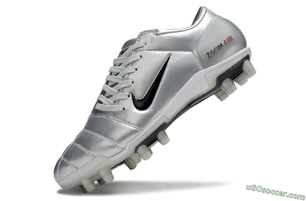 Nike Air Zoom Total 90 III FG Firm Ground Soccer Cleats - Silver/Black/Red 5