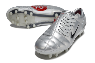 Nike Air Zoom Total 90 III FG Firm Ground Soccer Cleats - Silver/Black/Red