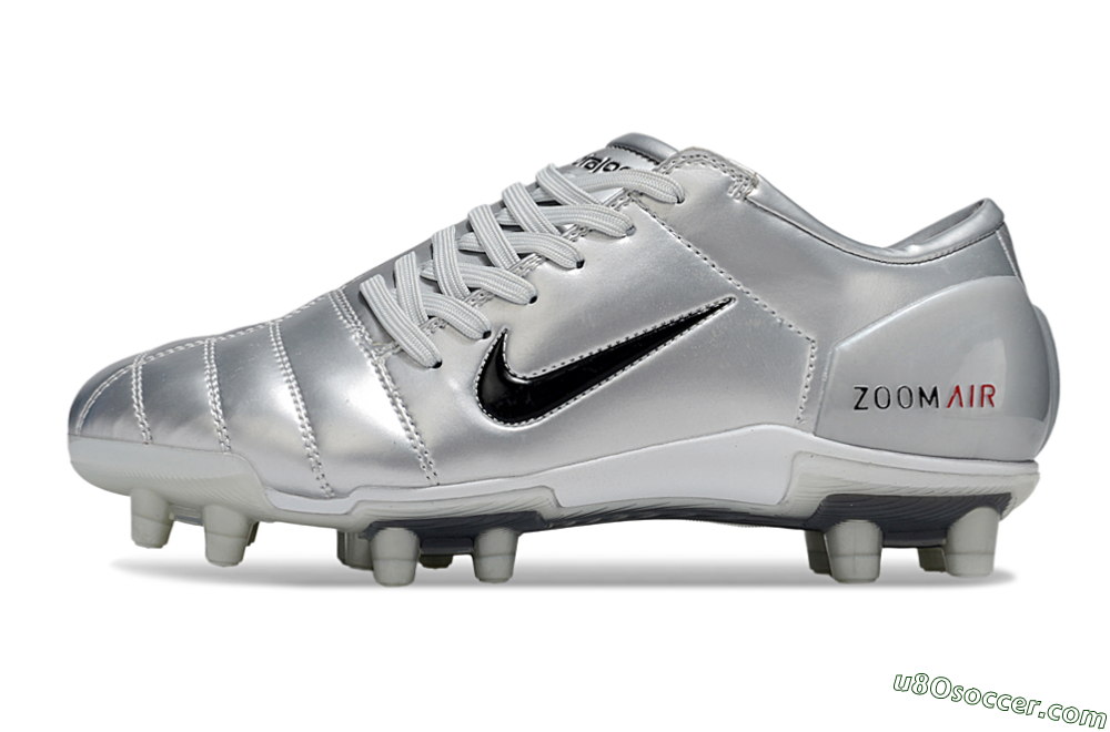 Nike Air Zoom Total 90 III FG Firm Ground Soccer Cleats - Silver/Black/Red 2